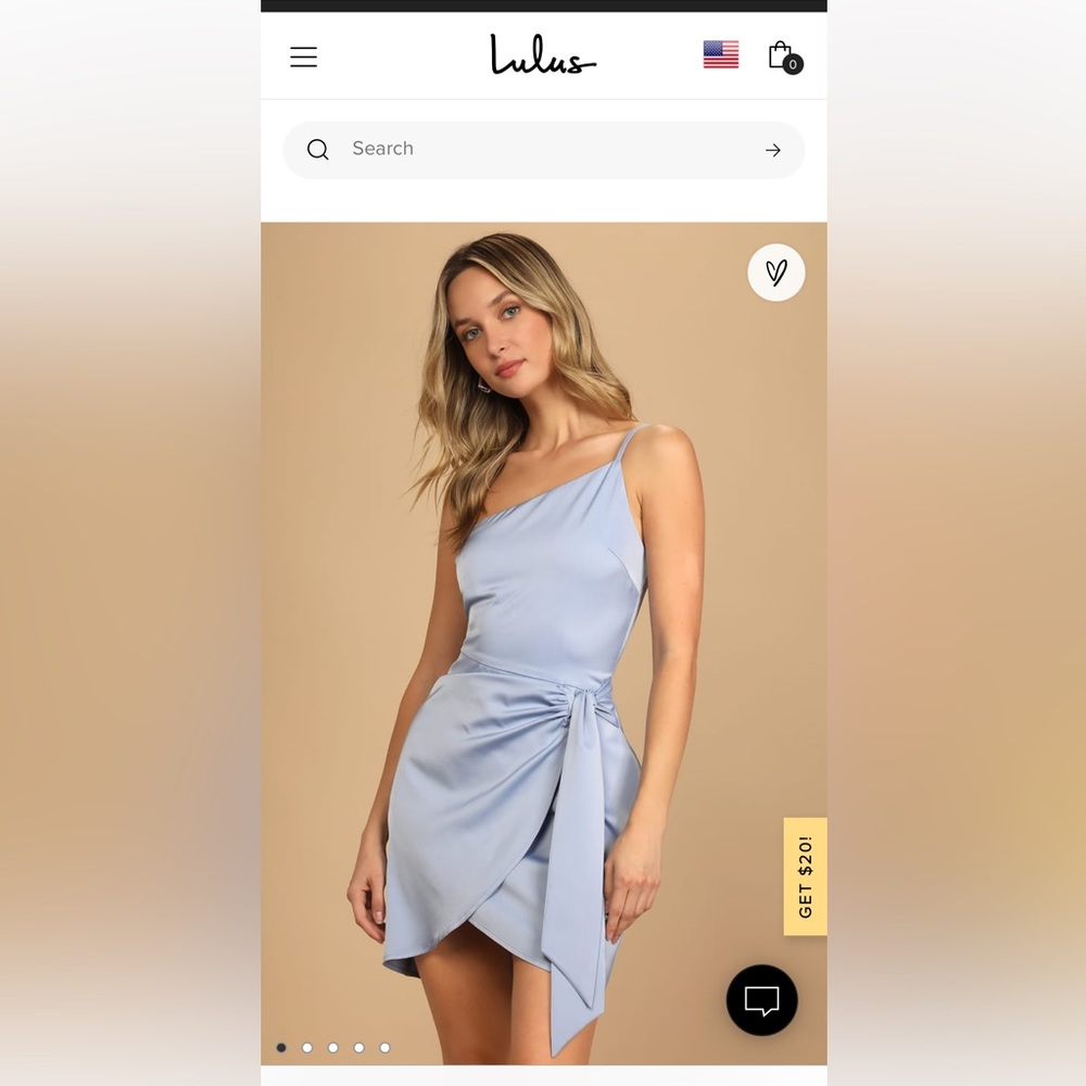 Lulus One shoulder Satin dress - Size L - Like New